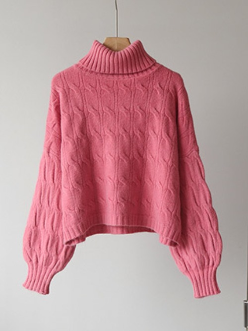 일상화보 푸실리 여성 꽈배기 스웨터